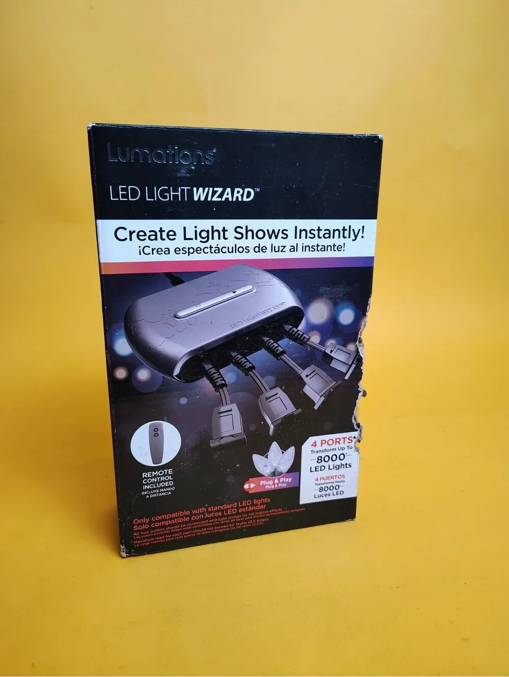 Lumations LED Light Wizard Christmas Light Show Controller 4 Port Remote Timer